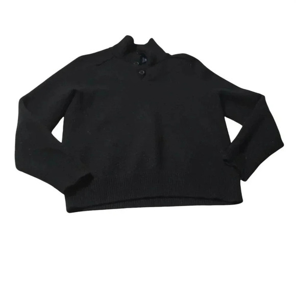 J. Crew Merino Wool size S Sweater Long Sleeve Black Cropped Pullover women's - Picture 7 of 9
